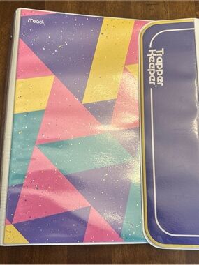 Mead Trapper Keeper Geometric Color Block Retro 90s Design Binder w/Folders